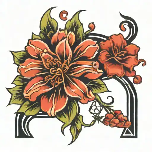 Oxytocin Chemical Symbol With Flowers