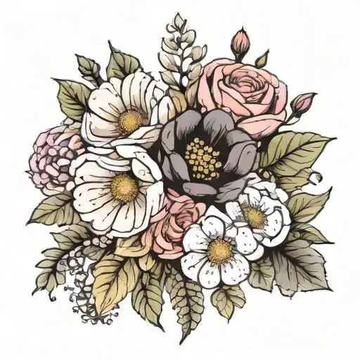 Two October Birth Flower June Birth Flower And November Birth Flower In A Bouquet