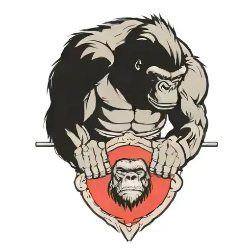 Gorilla Lifting Weights