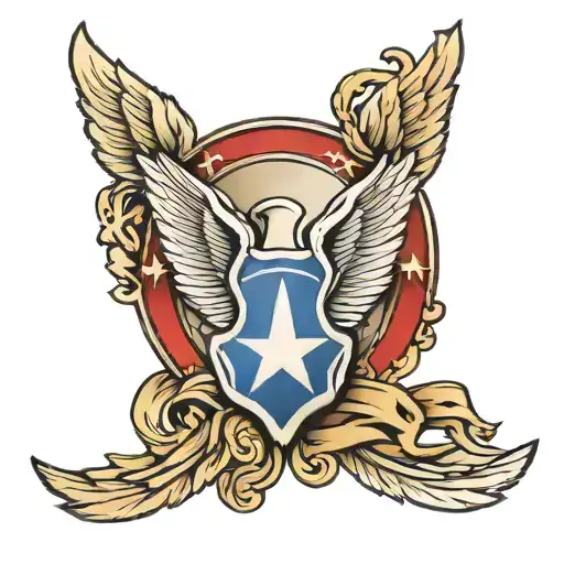 Air Force Wings Insignia Combined With Alcoholics Anonymous Symbol