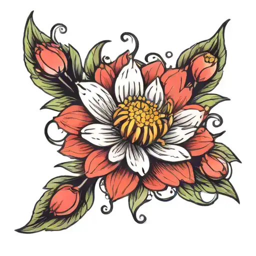 Daisy Aster Poppy Water Lily