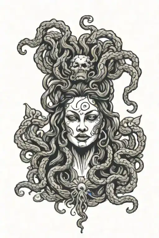 Fat Medusa With Dread Locks For Hair