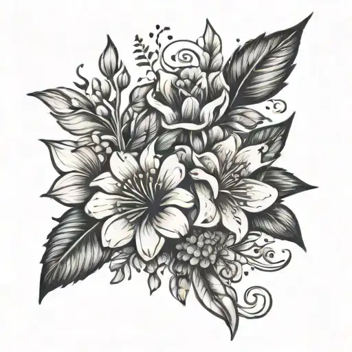 Small Trail With Flowered And Space To Put Words