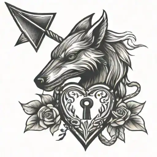 Bex With Arrow And Heart Shaped Lock