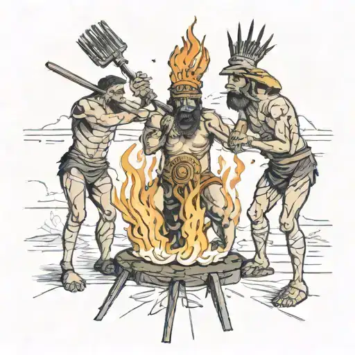The Indian Hatuey Being Burned At The Stake By The Spanish