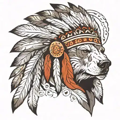 Indian Headdress Bear