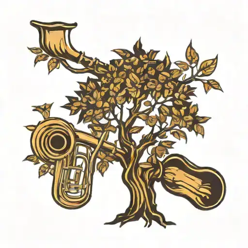 Tuba Tree Silhouette