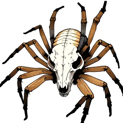 Spider With Goat Skull As Abdomen Satanic