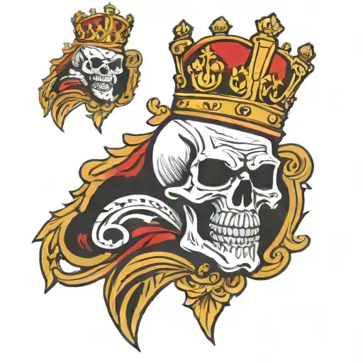 King Skull Crown Motorcycle Patch