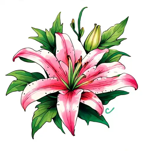 Lily Flowers Intertwined