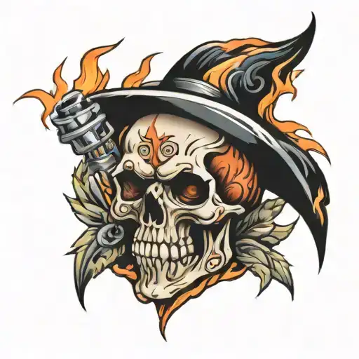 Flaming Skull