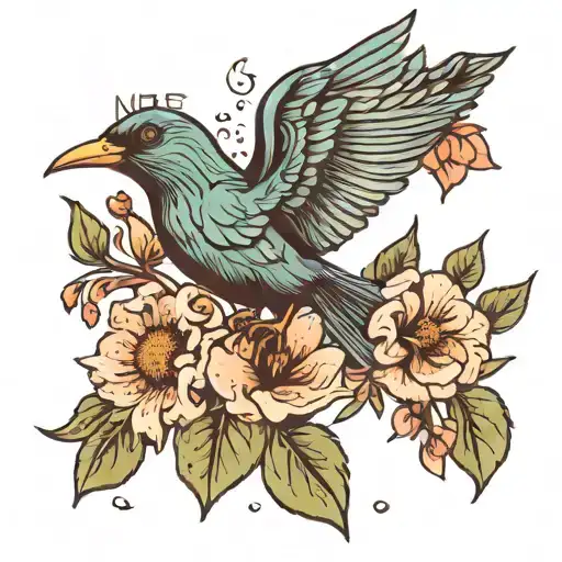 Birth Month Flowers And Birds Flying