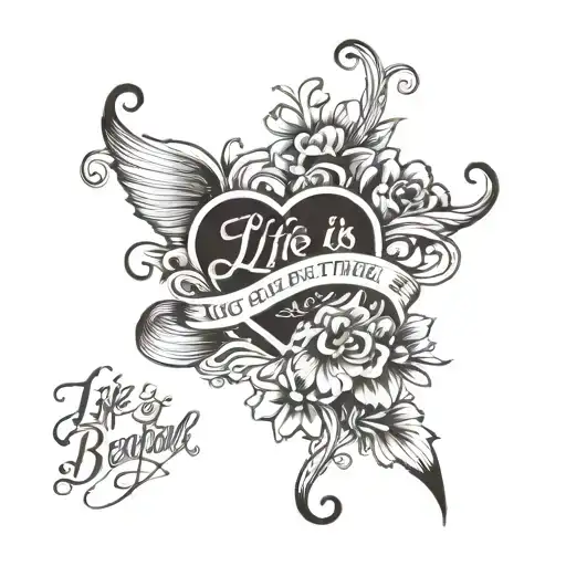 Life Is Beautiful In Cursive Font
