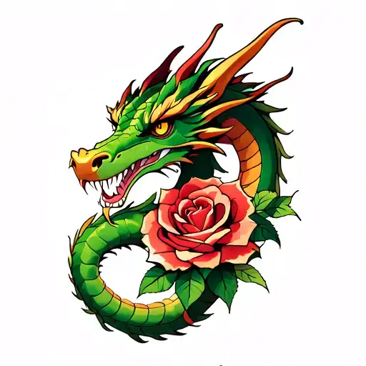 Dragon With A Rose