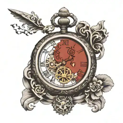 Year 2005 Roman Numberals With Old Pocket Watch Surrounded