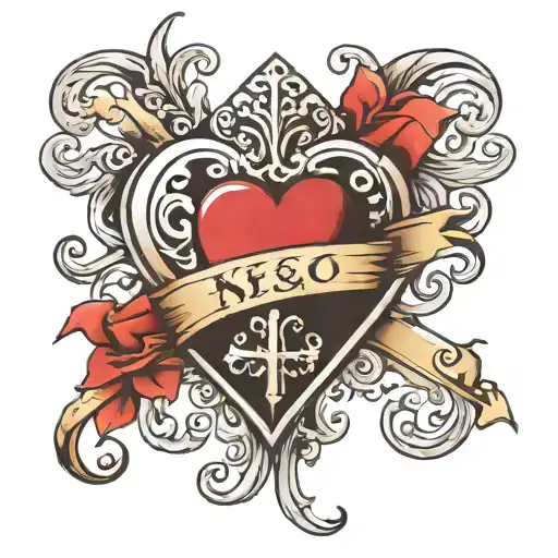 Heart With Cross Big Enough For Script Font