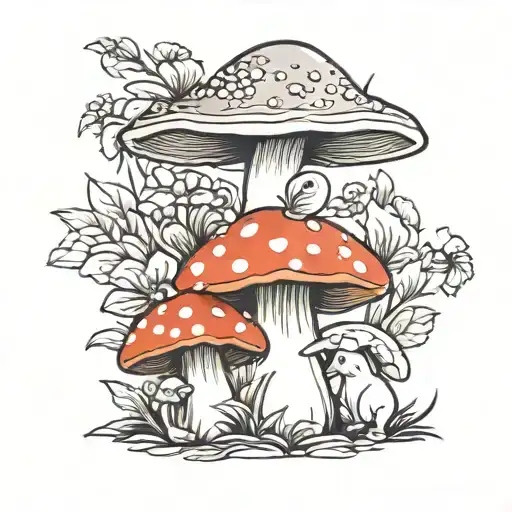 Mushroom With A Little Bunny Underneath