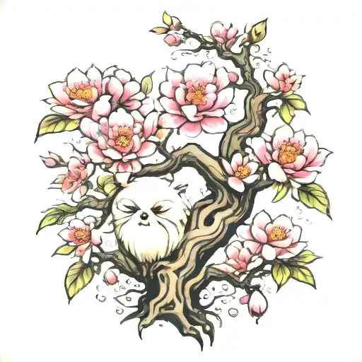 Cherry Blossom Tree With Peonia Attached