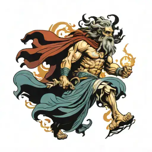 Greek Mythology Zeus Dragging Hades Out Of Hell Towards Heaven