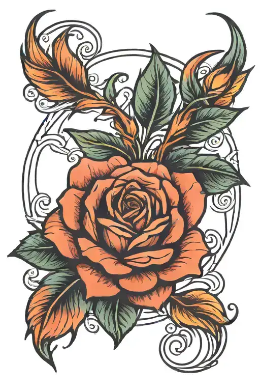 Dainty Fire Rose Unity Symbol