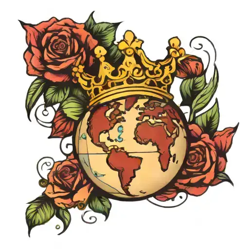 Earth Globe With Crown Made