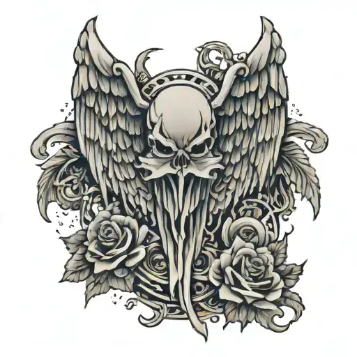 Crime Scene In The Background Angel Wings