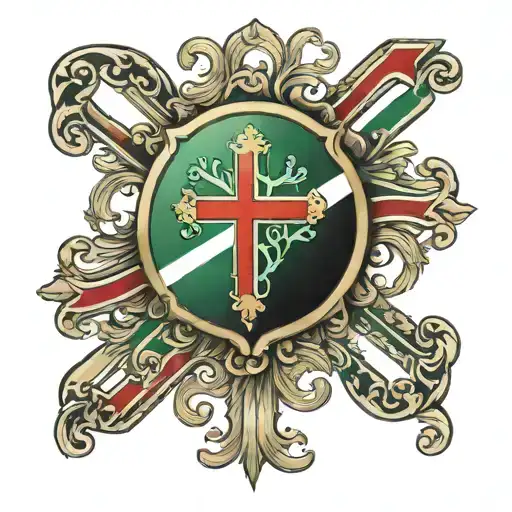 Italian Flag With Cross