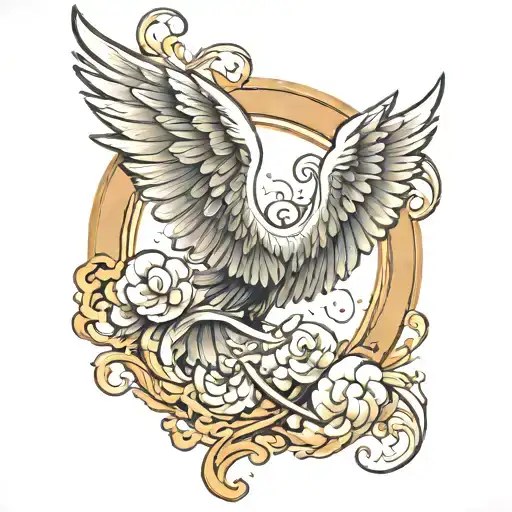 Angel Wings Cloudy Background