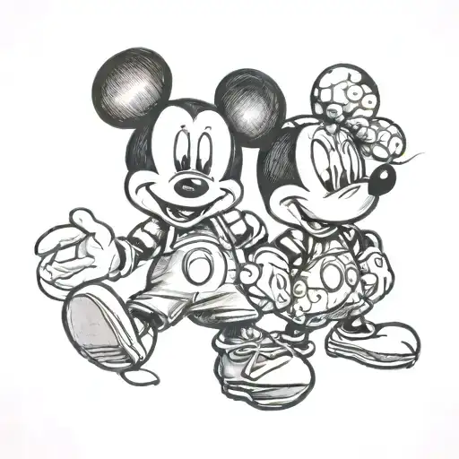 Due Baby Mickey Mouse Abbracciati