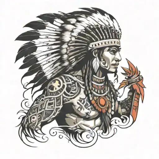 Fire Indian Warrior Holding