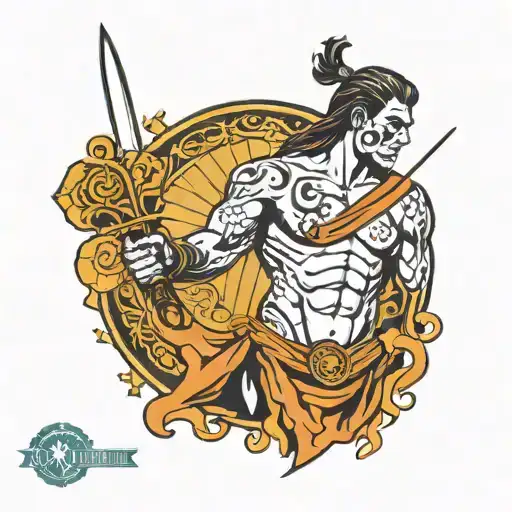 Aquarius Las Vegas Warrior Wielding A Sword