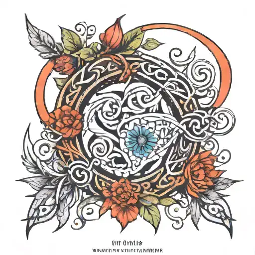 An Open Infinity Loop With Gemotric Sharp Nature In Viking Or Enzo Style