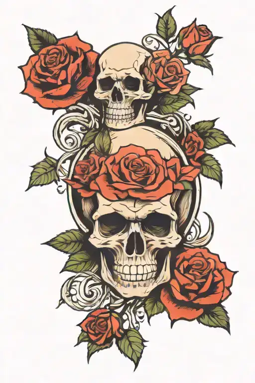 Scary Rose And Skull