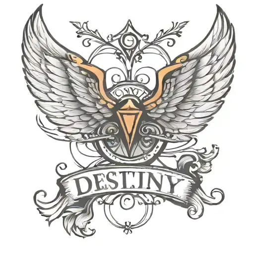 Wings With Word Destiny Word Written
