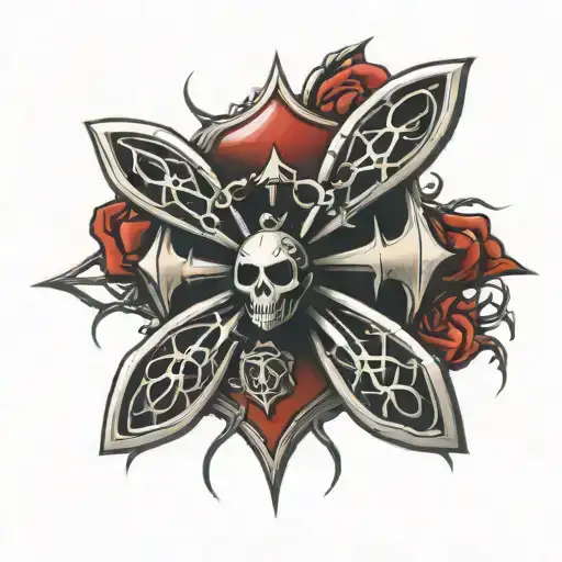 Chrome Heart Cross With Spider