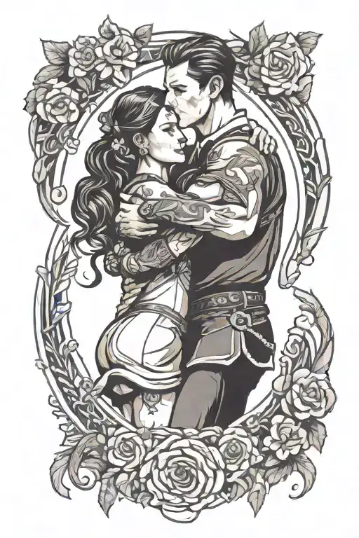 Male Archer Hugging A Female Dancer