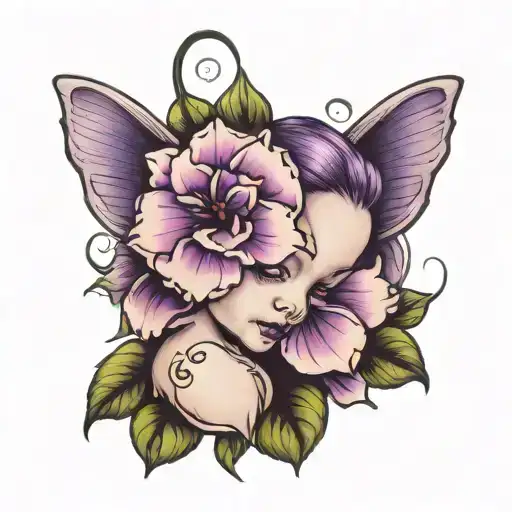 Violet Flower Baby Face