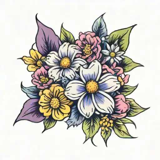 Violet And Daisy Bouquet Wrapped