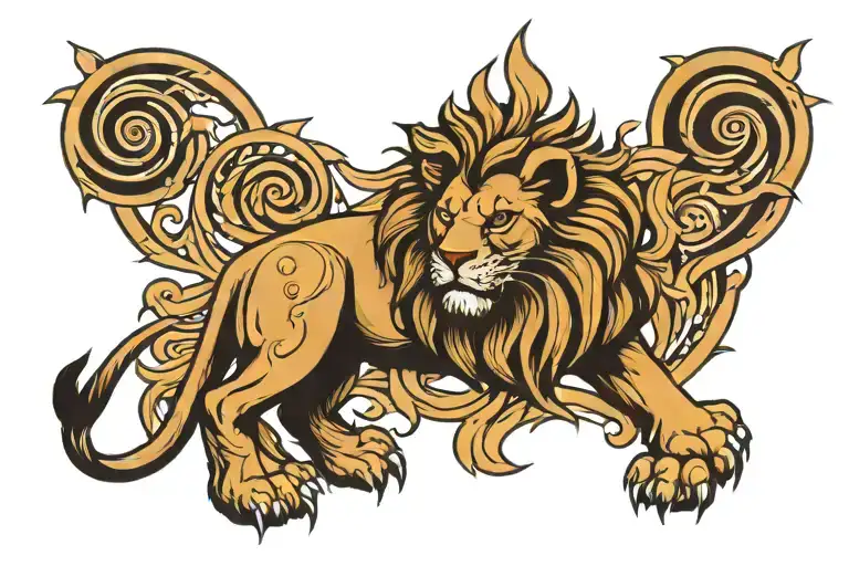 Baby Lion Sun Symbol