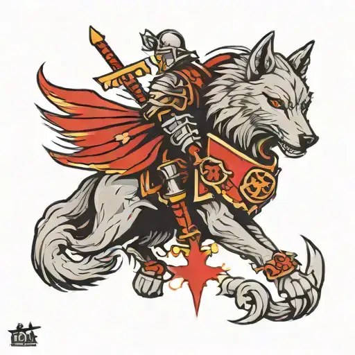 Wolf And Knights Templar Knight