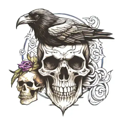 Raven And Skull Made