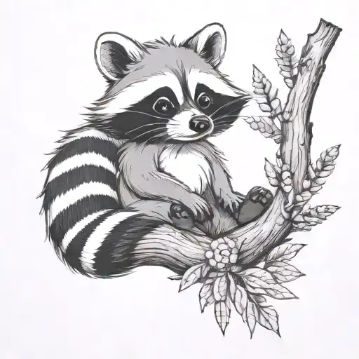 Cute Raccoon Disney With Willow Tree Branches