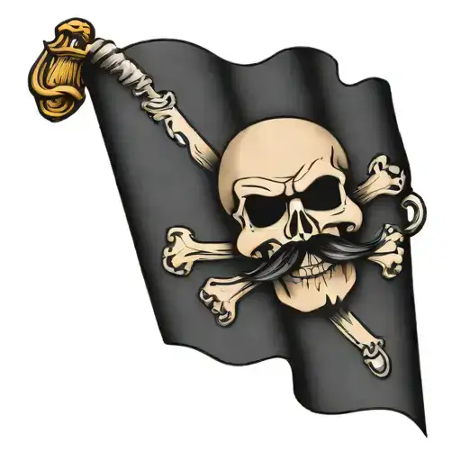 Pirate Flag With Mustache
