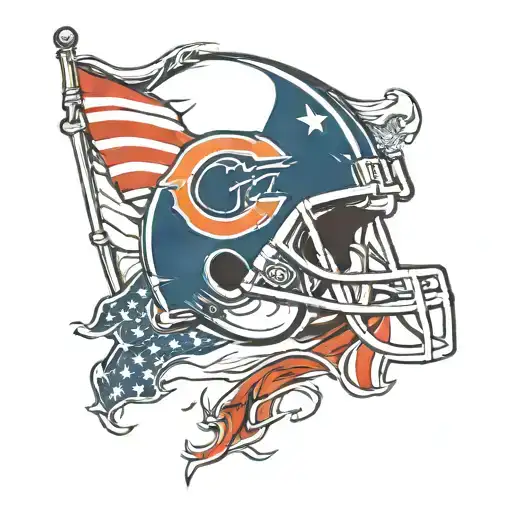 Chicago Bears American Flag