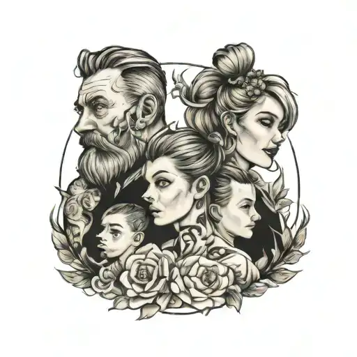 Father Son And Daughter Around