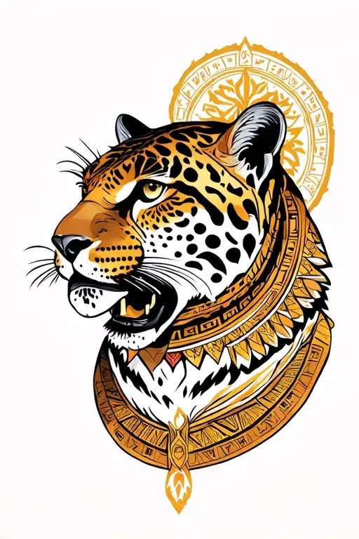 Aztec Calendar With Jaguar