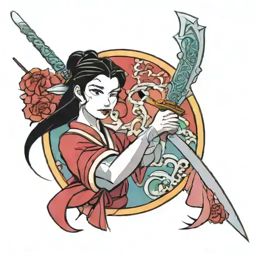 Disney Mulan Holding A Sword