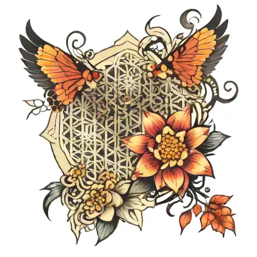 A Mix Of The Flower Of Life And Asian Mythology