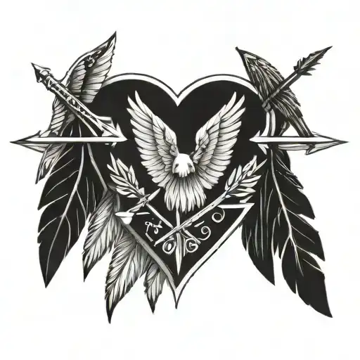 Five Arrows And One Has Angel Wing Attached