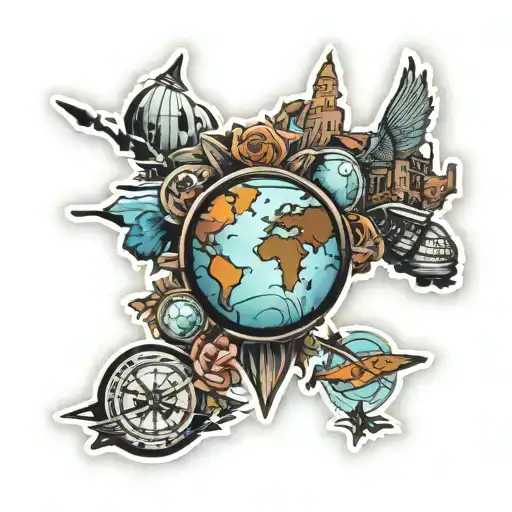 World And Travel Stickers